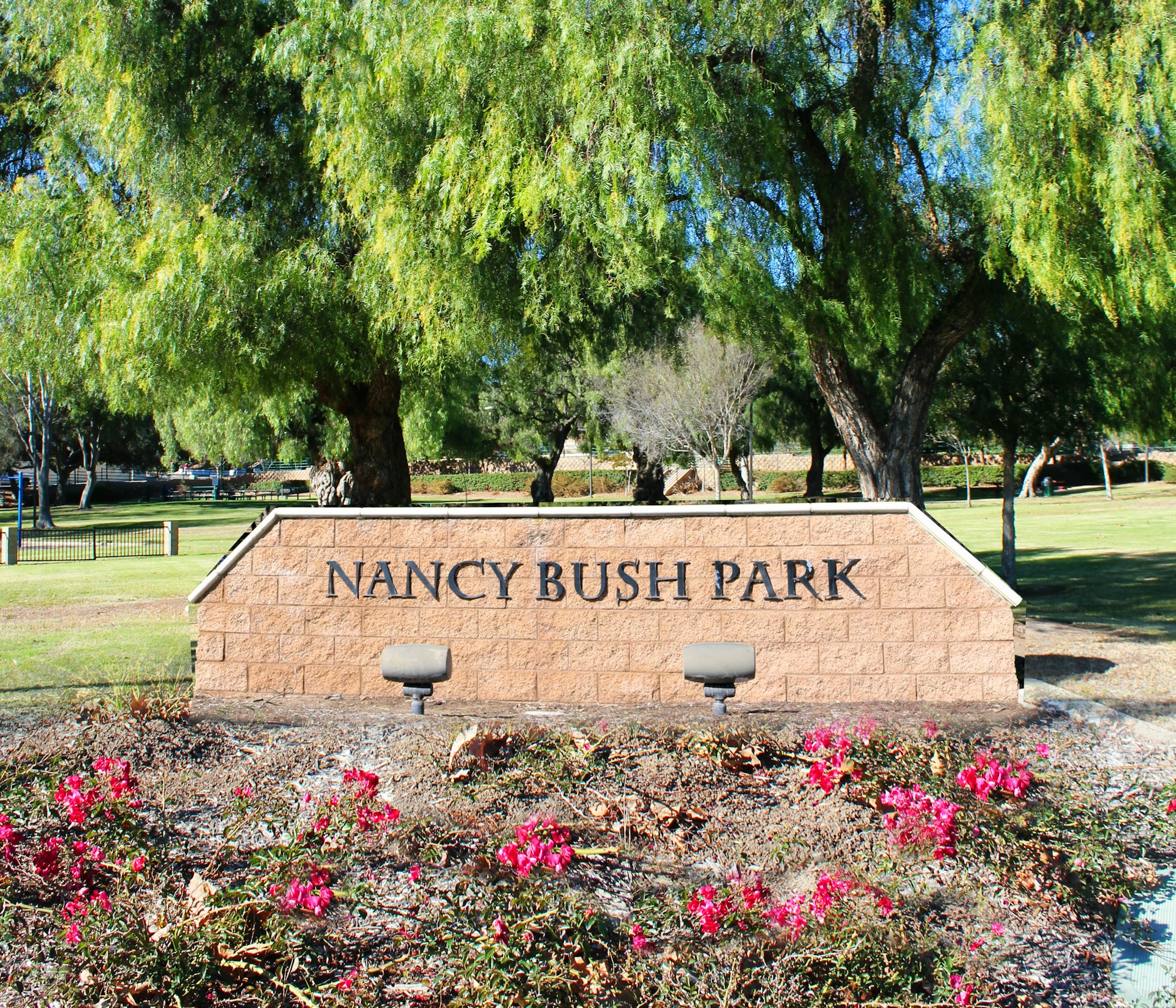 Nancy Bush Park sign