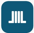 A blue square icon with a stylized white pillar design.
