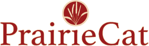 A logo with "PrairieCat" text and a stylized cat in a prairie graphic.