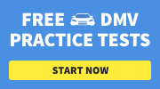 Online ad for free DMV practice tests, offering to start now.