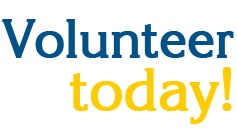 Banner that reads: Volunteer today!