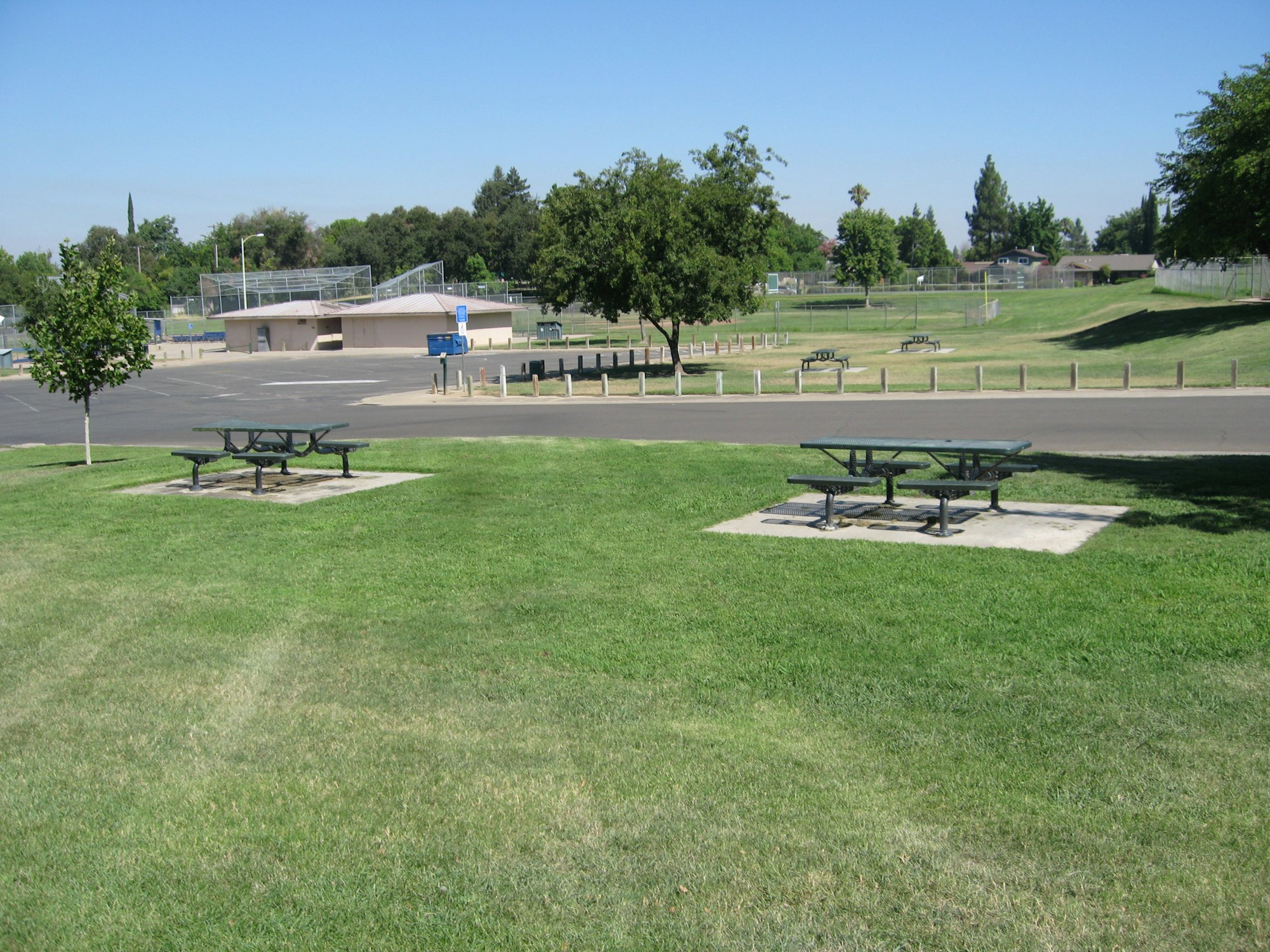 May contain: brooktree park, grass, plant, nature, outdoors, park, desk, furniture, table, bench, lawn, airport, and field