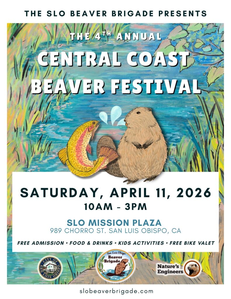 Poster for the 4th Annual Central Coast Beaver Festival on April 11, 2026, in San Luis Obispo, featuring free admission and activities.