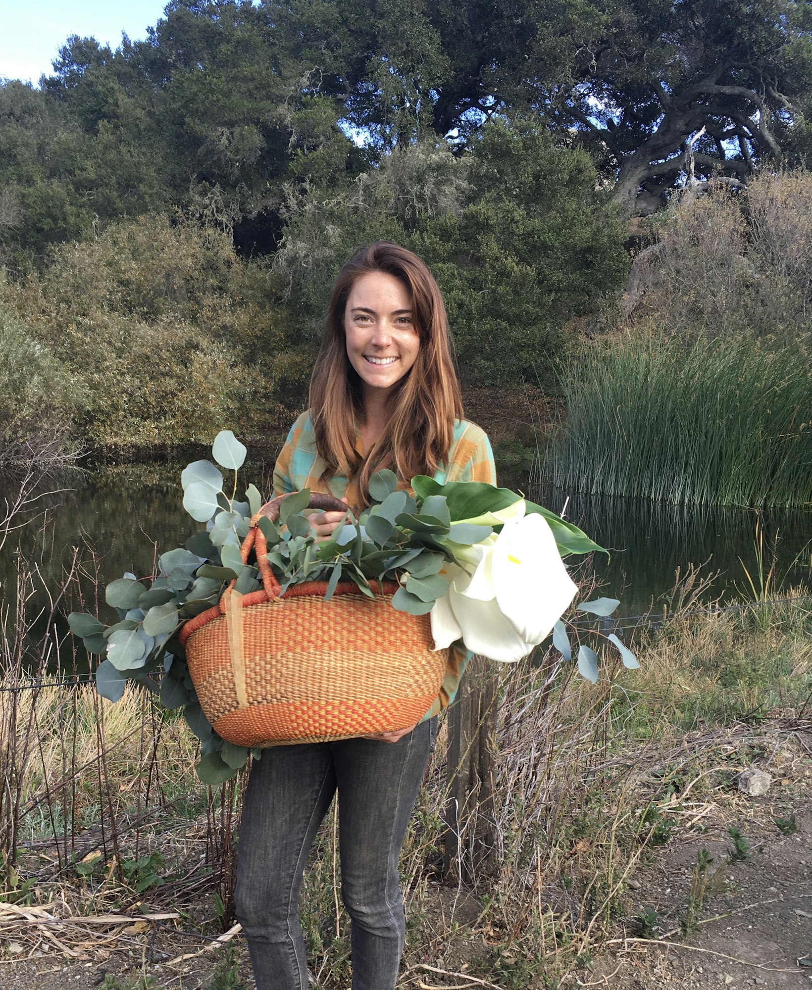 May contain: person, human, basket, and plant