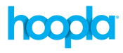The image shows the "hoopla" logo in blue text.