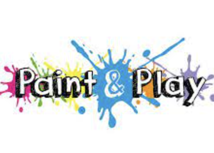 The image shows the words "Paint & Play" with colorful paint splatters in the background.