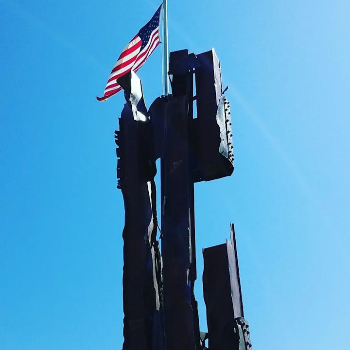 structure with American flag