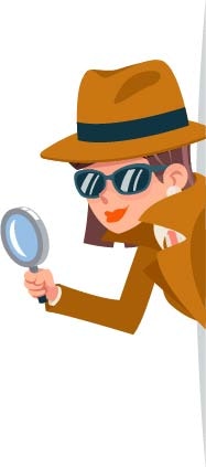 Cartoon image of a detective.