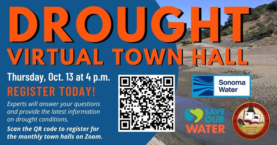 May contain: qr code, drought, town hall notice