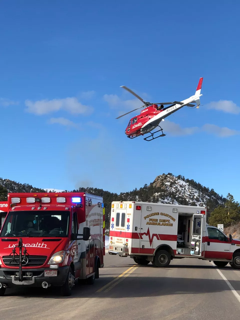 Critical patients are sent by helicopter to the hospital.