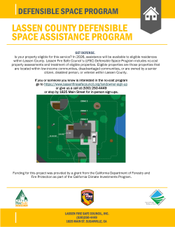 Information about the Lassen County Defensible Space Assistance Program, offering help to eligible properties for fire safety.