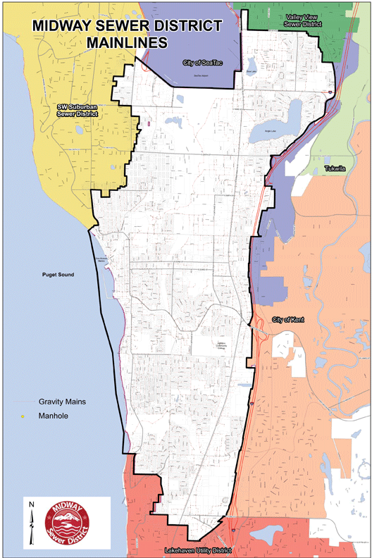 Midway Sewer District Mainlines Map