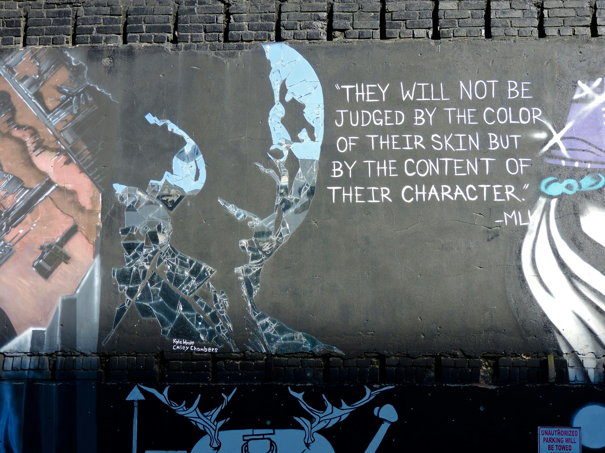 Picture of Mural: "They will not be judged by the color of their skin but the content of their character" MLK