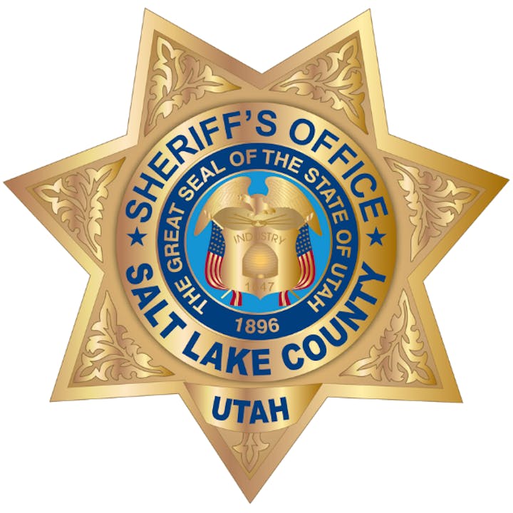 Sheriff's Office badge for Salt Lake County, Utah, featuring the Great Seal of the state.