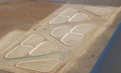 Aerial photo of wastewater treatment plant