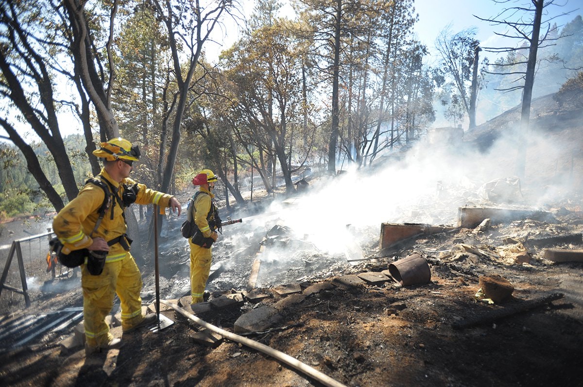 Homes were lost in the Meyers Fire that also burned 12 acres in Camino Sept. 20. Democrat file photo by Krysten Kellum