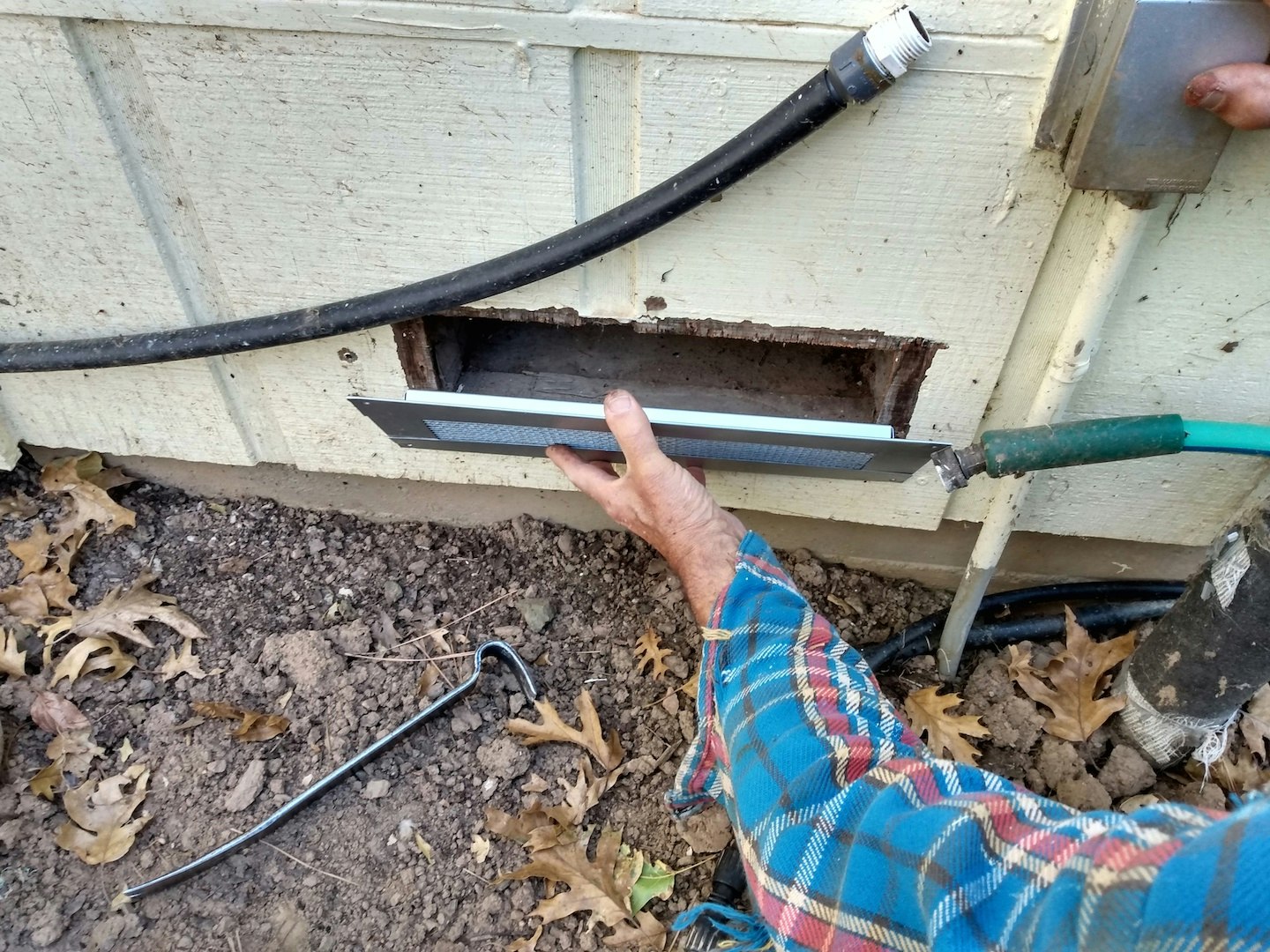 Replacing a foundation vent with a new, fire safe vent