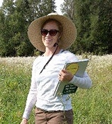 Sarah in the field working with our collaborators.