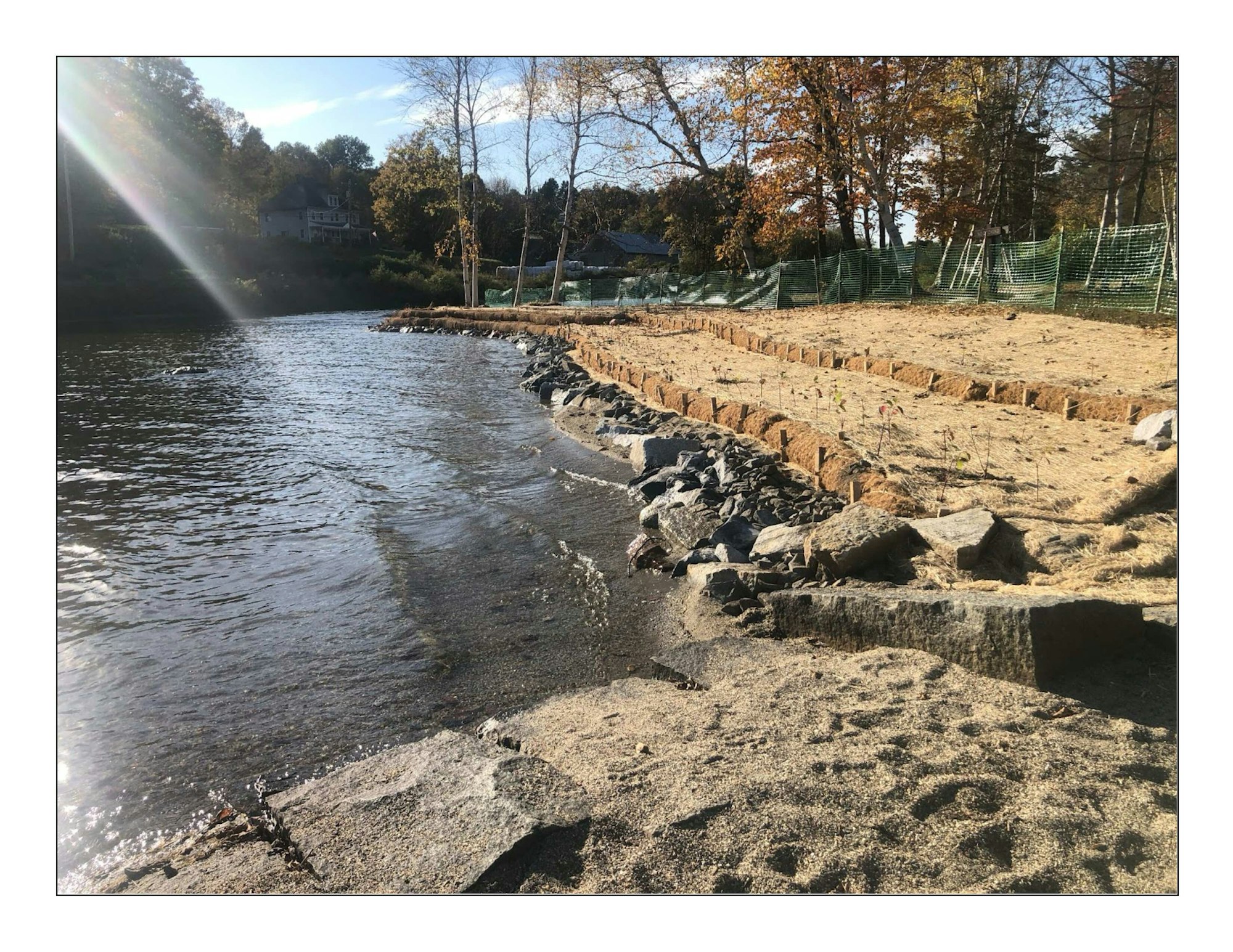 A photo of the Crystal State Park shoreline after installation of the bioengineering practices