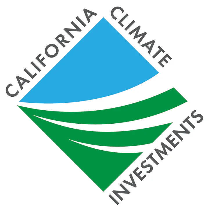 The image features the logo for California Climate Investments, emphasizing sustainability and environmental initiatives.
