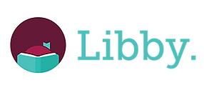 The image shows the Libby logo with a stylized person reading a book next to the name "Libby."