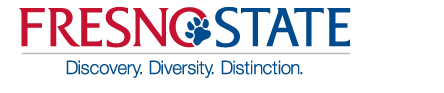Fresno State logo with the words "Discovery, Diversity, Distinction" below.