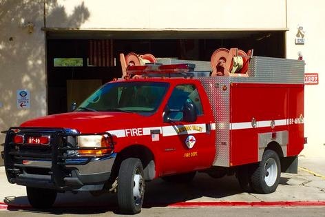 May contain: truck, vehicle, fire truck, and transportation