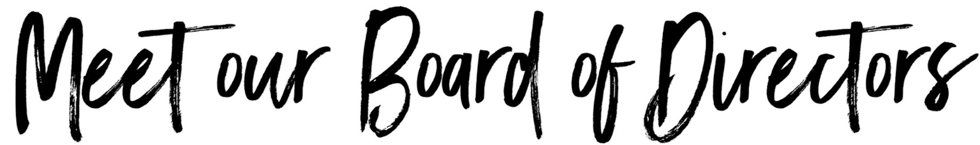 Handwritten-style text: "Meet our Board of Directors"