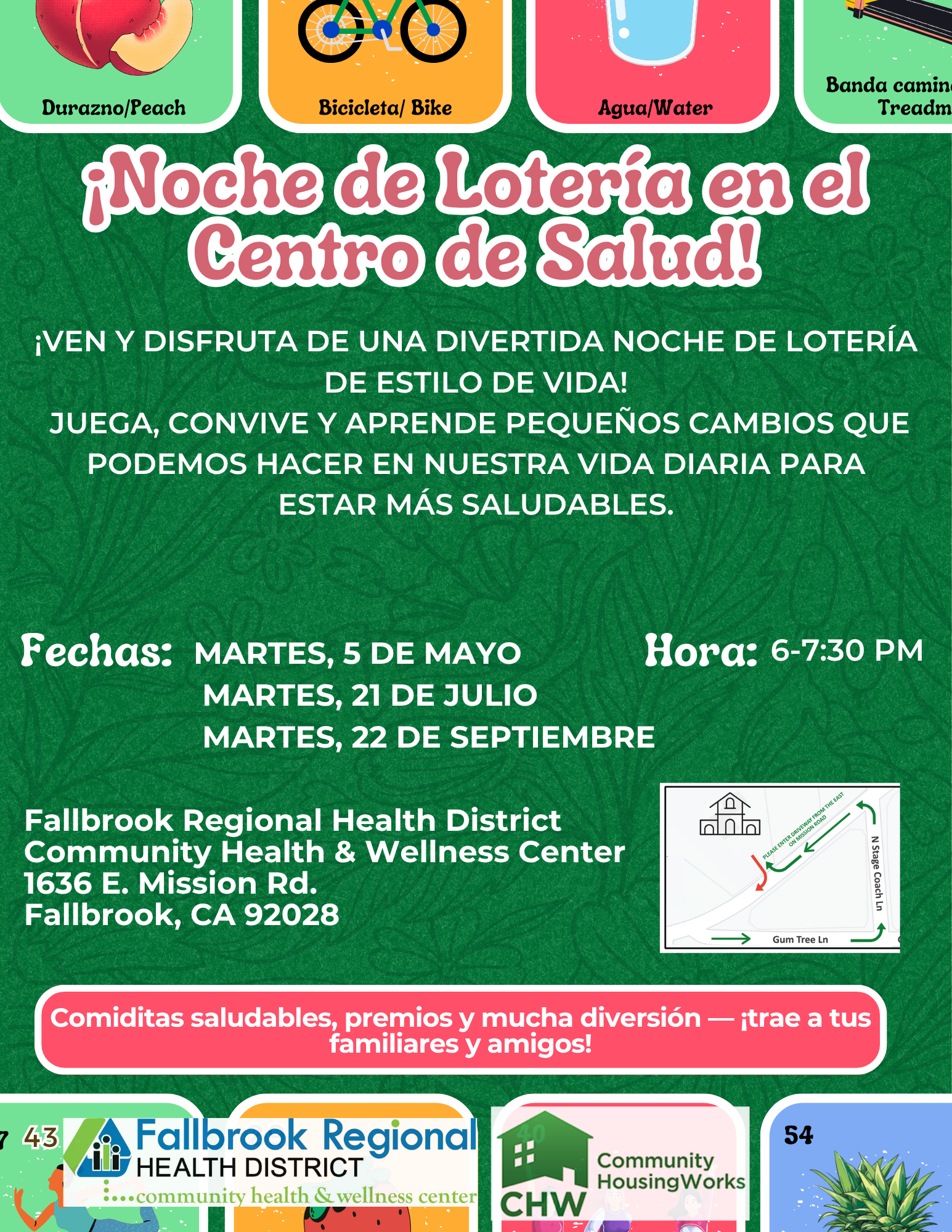 Join a fun Lifestyle Lottery Night at the Health Center! Dates: May 5, July 21, Sept 22. Enjoy healthy snacks, prizes, and family fun!