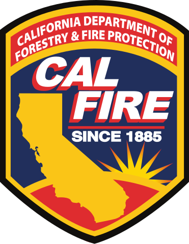 CAL FIRE logo: "California Department of Forestry & Fire Protection Since 1885" with California map and sun.