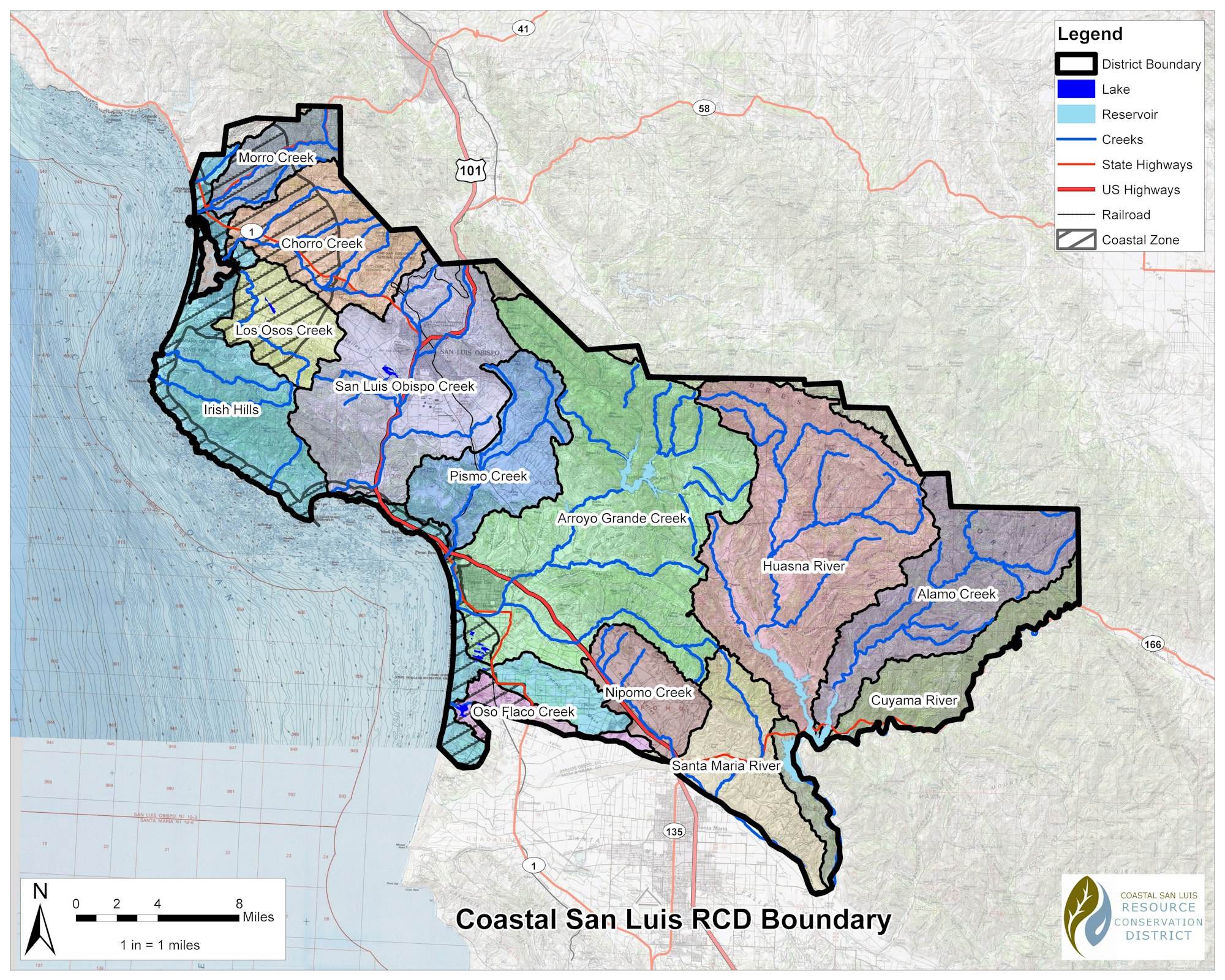 CSLRCD Boundary Map- with watersheds outlined