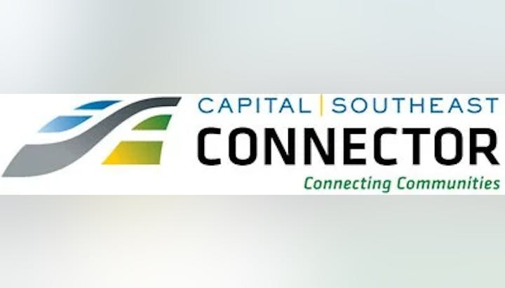 Logo for "Capital Southeast Connector" with the tagline "Connecting Communities" and an abstract graphic element.