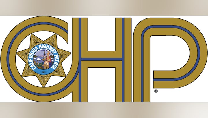 The image shows the logo of the California Highway Patrol (CHP) with the letters "CHP" prominently displayed.