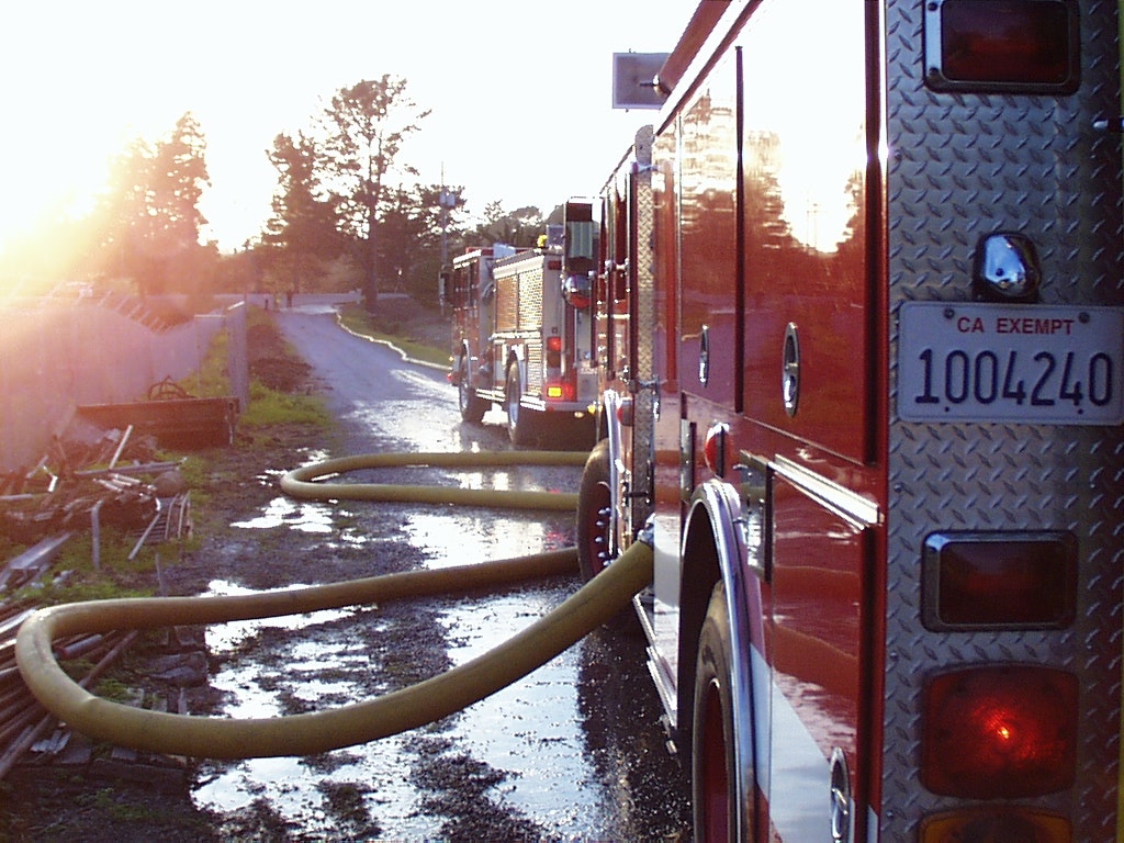 May contain: vehicle, truck, transportation, and fire truck