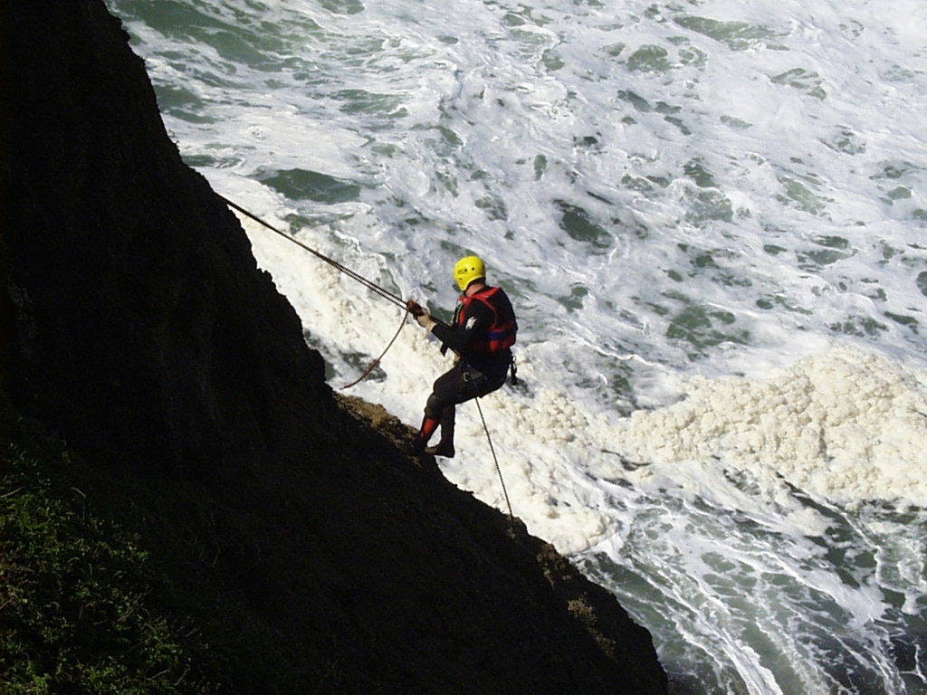 May contain: human, person, outdoors, sport, sports, and climbing