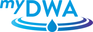 The image features the logo for "myDWA," which likely relates to a water authority or management service, represented with a water drop.