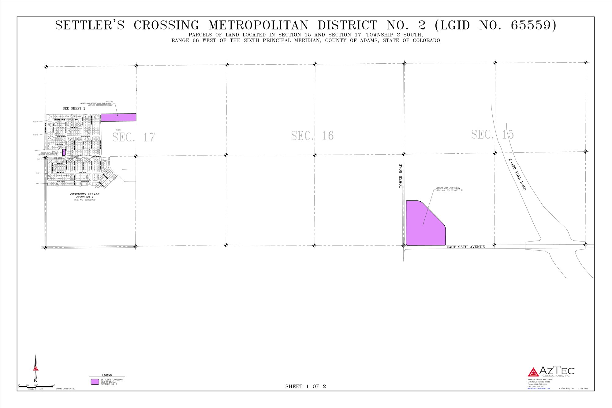 Map of the District which is located in Arapahoe County, Colorado