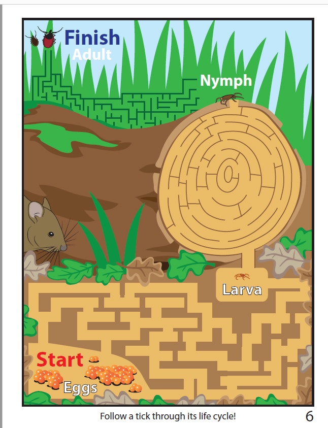 Sample page from a tick activity book