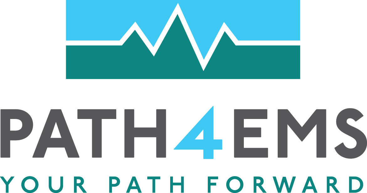 Logo with mountain design, text "PATH4EMS," and slogan "Your Path Forward" below.