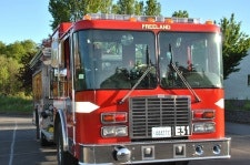 May contain: fire truck, truck, vehicle, and transportation