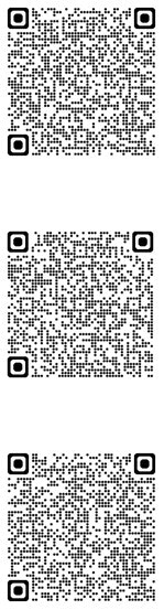 The image contains three vertically stacked QR codes.