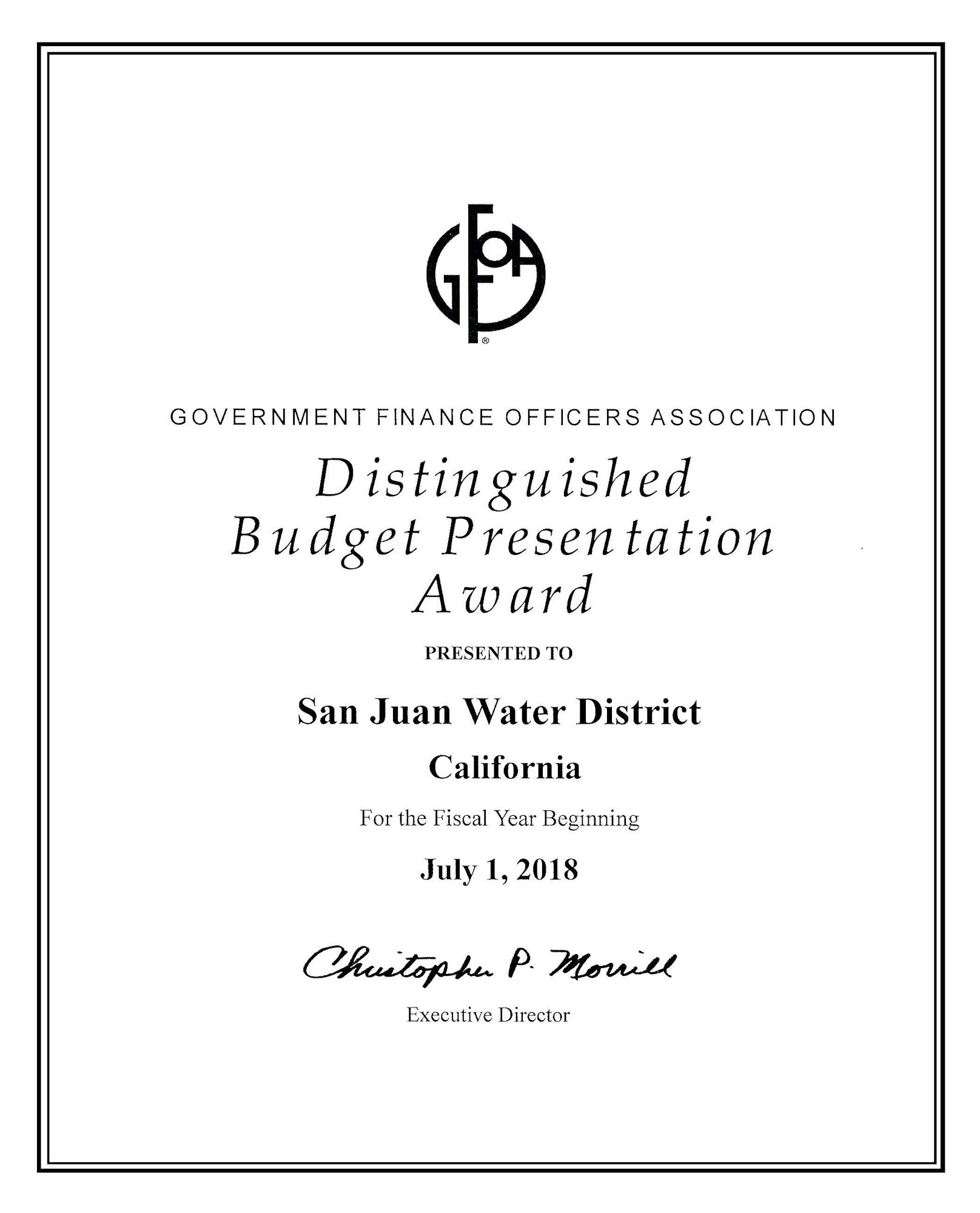 GFOA Award