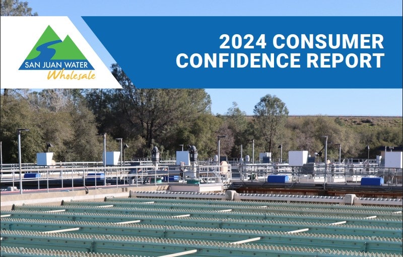 San Juan Water Wholesale, 2024 Consumer Confidence Report, with an image of water facility and trees.