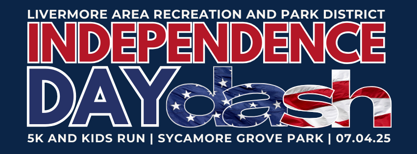 Independence Day Dash event at Sycamore Grove Park on 07.04.25, featuring a 5K and kids run.