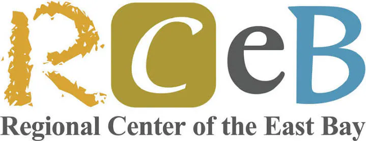 The image features the logo of the Regional Center of the East Bay, with stylized lettering and a tagline.