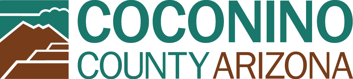 Logo with text "Coconino County Arizona" and a mountain graphic.