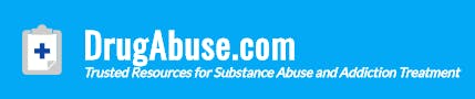 Logo of DrugAbuse.com with tagline: "Trusted Resources for Substance Abuse and Addiction Treatment" on blue background.