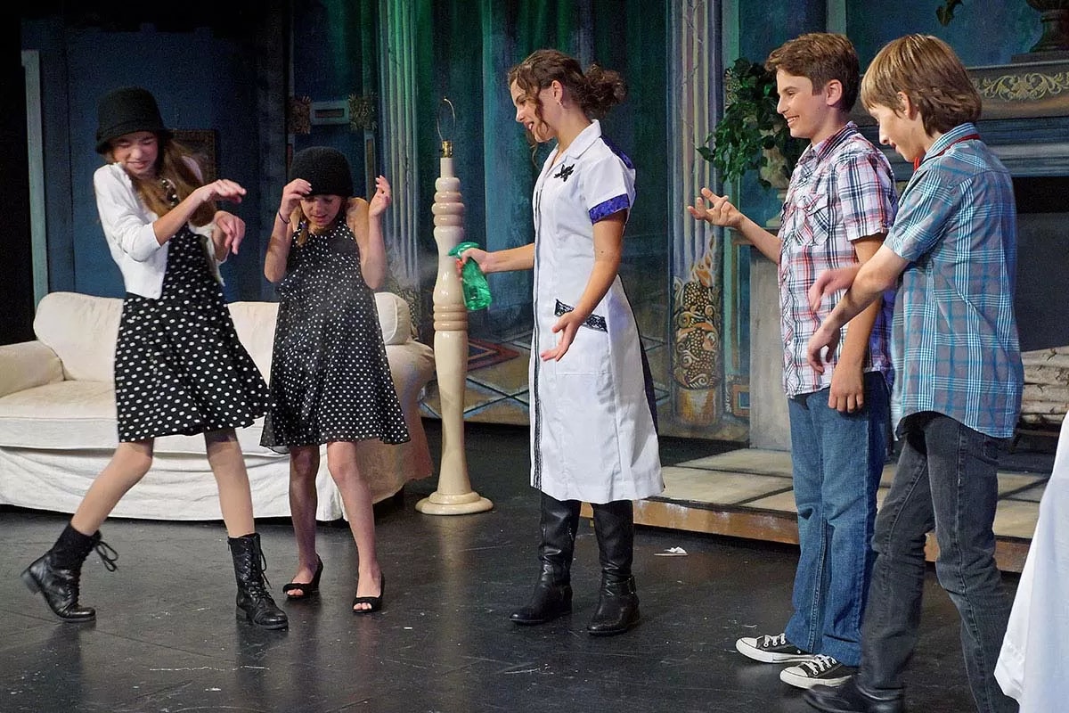 kids on stage for Frankenstein Slept Here