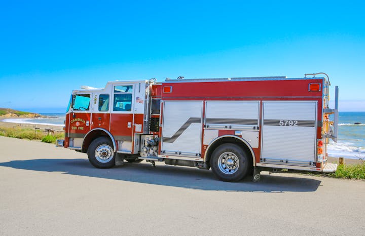 May contain: transportation, truck, vehicle, machine, wheel, and fire truck