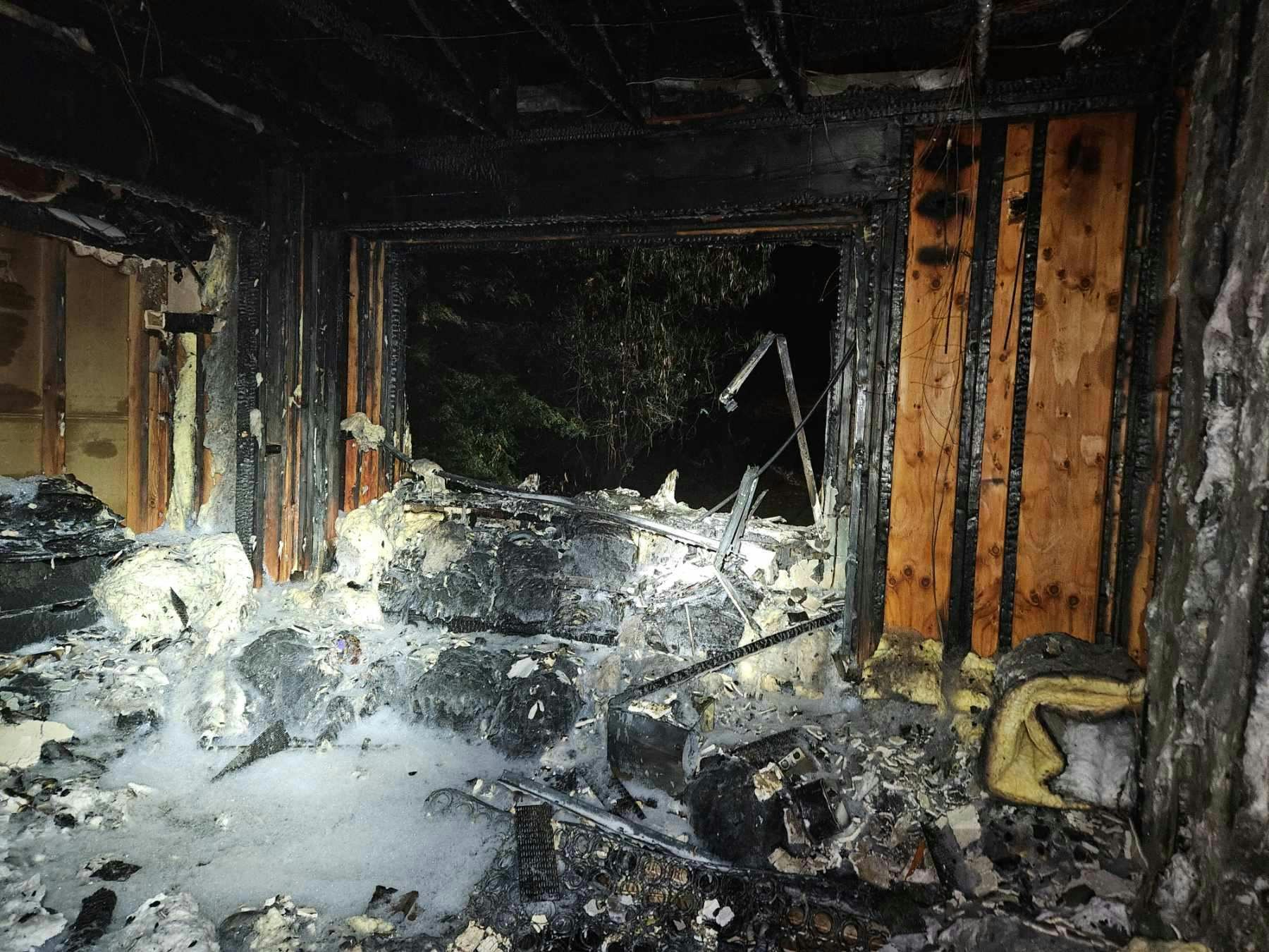 Fire in a house